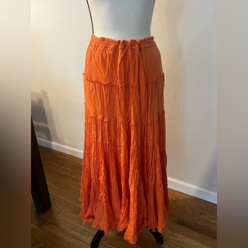 Vibrant Orange Maxi Skirt